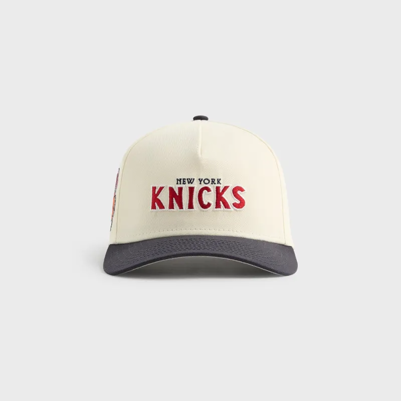 Kith & New Era for the New York Knicks Twill 9FORTY M Crown Snapback - Sandrift sold by Kith