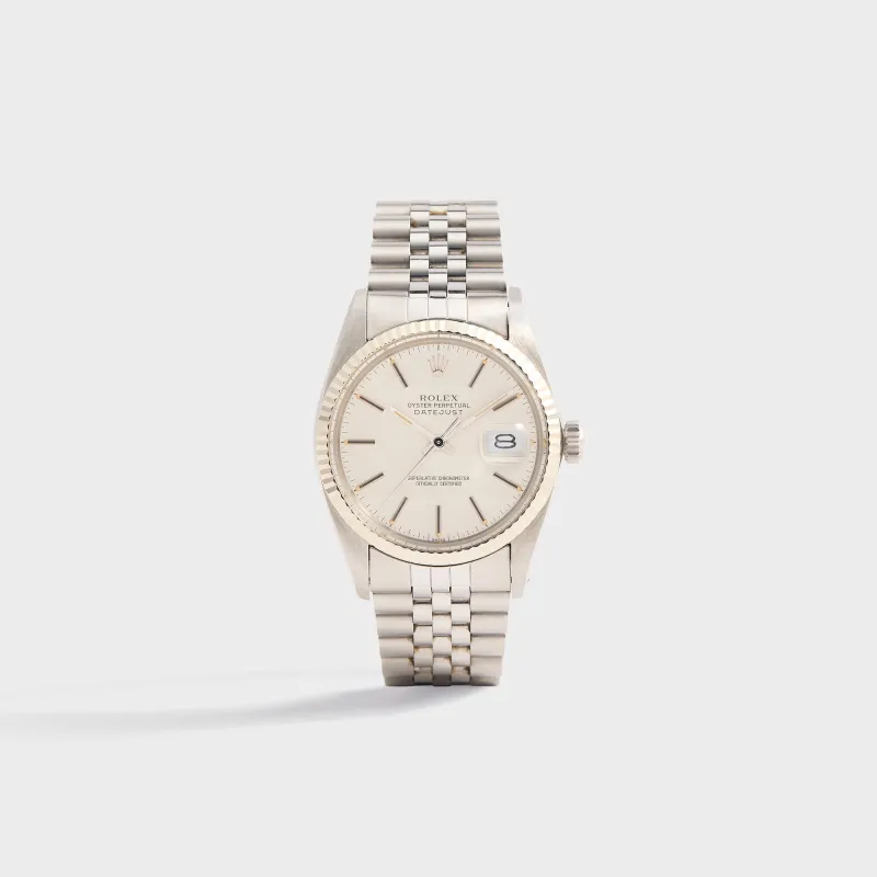 Wind Vintage Rolex Datejust Reference 16014 Silver Dial Unpolished Full Set - Silver made by Kith