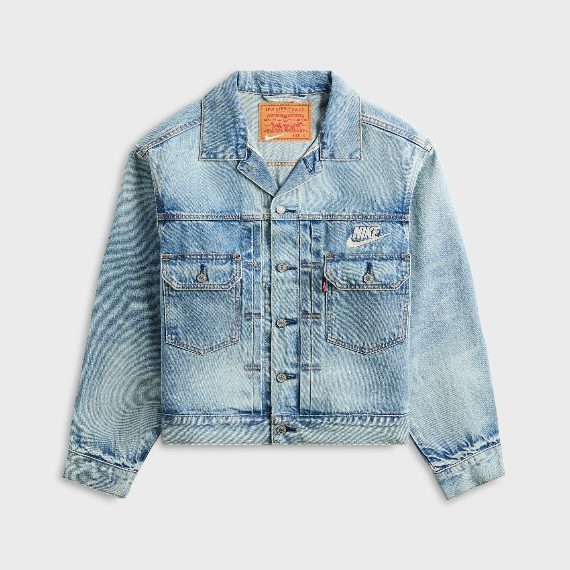 Levi's x Nike Trucker Jacket - Light Blue sold by Kith