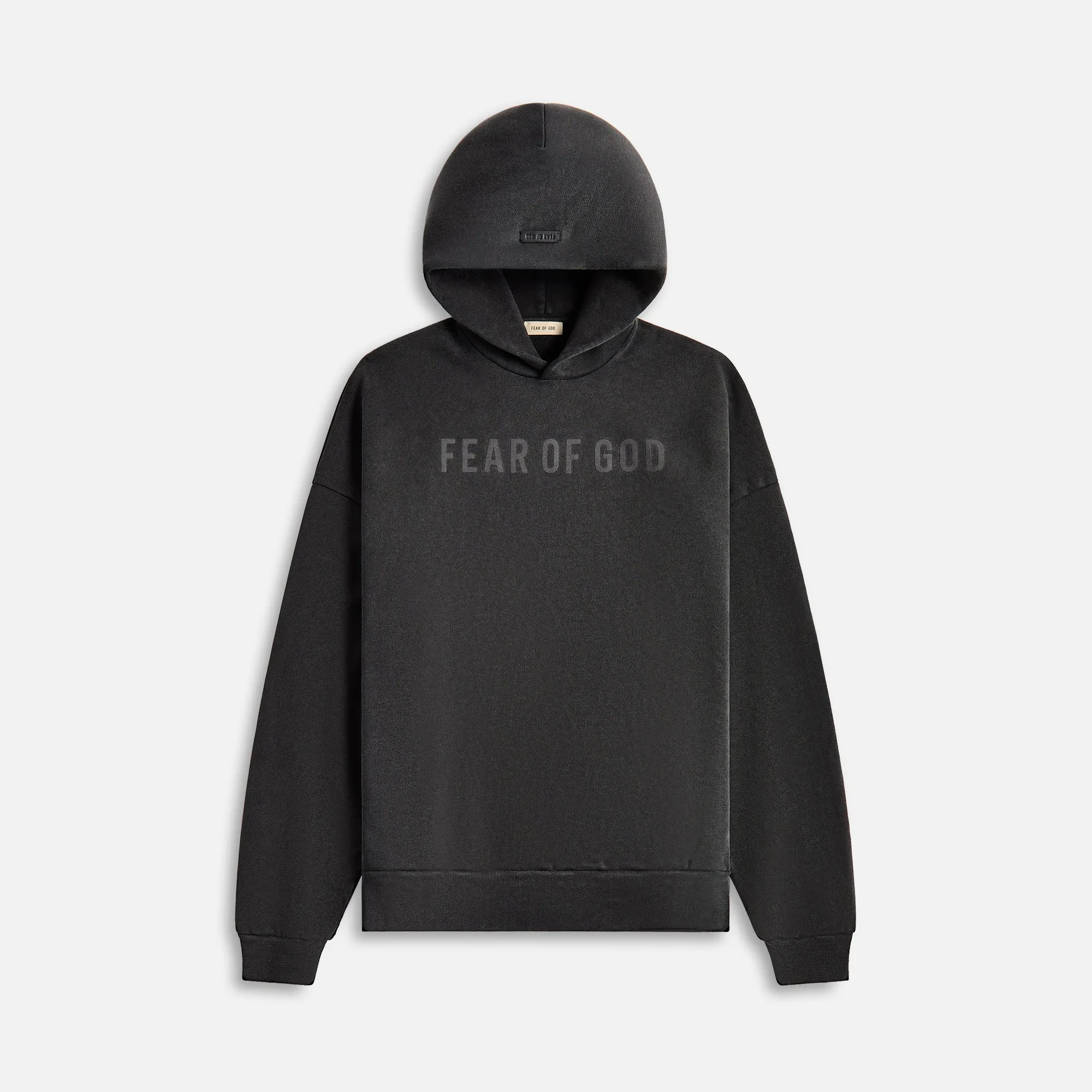 Fear Of God Overlapped Hoodie Logo - Black Print sold by Kith