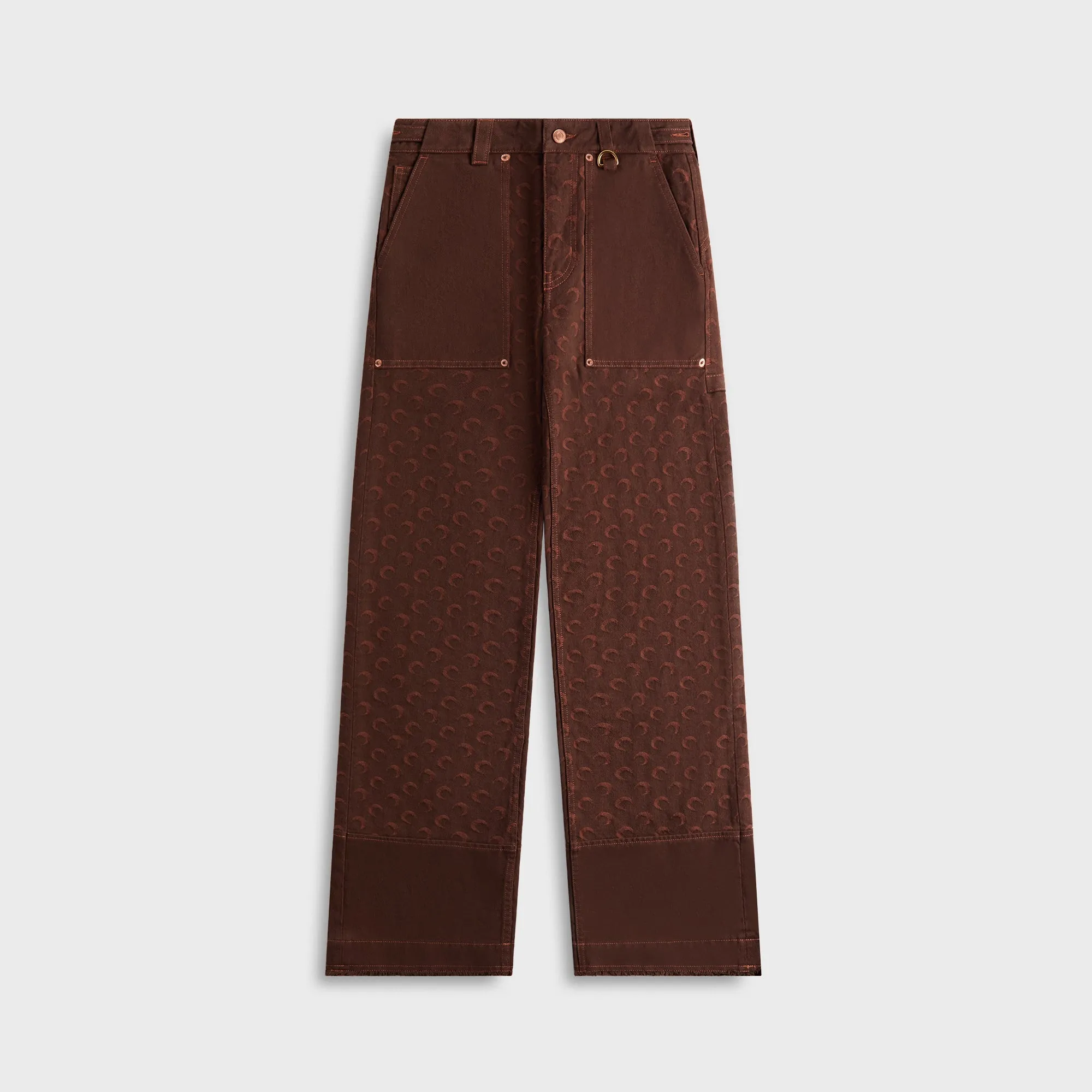 MARINE SERRE Moon Jacquard Twill Workwear Pant - Deep Brown sold by Kith