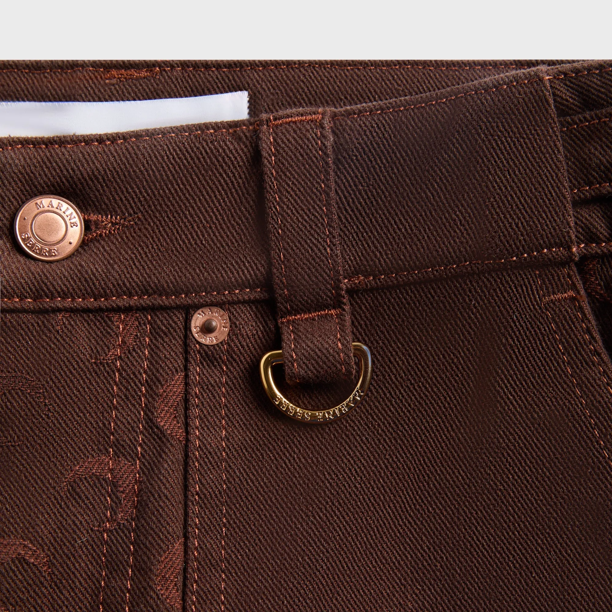 MARINE SERRE Moon Jacquard Twill Workwear Pant - Deep Brown sold by Kith product image thumbnail 3