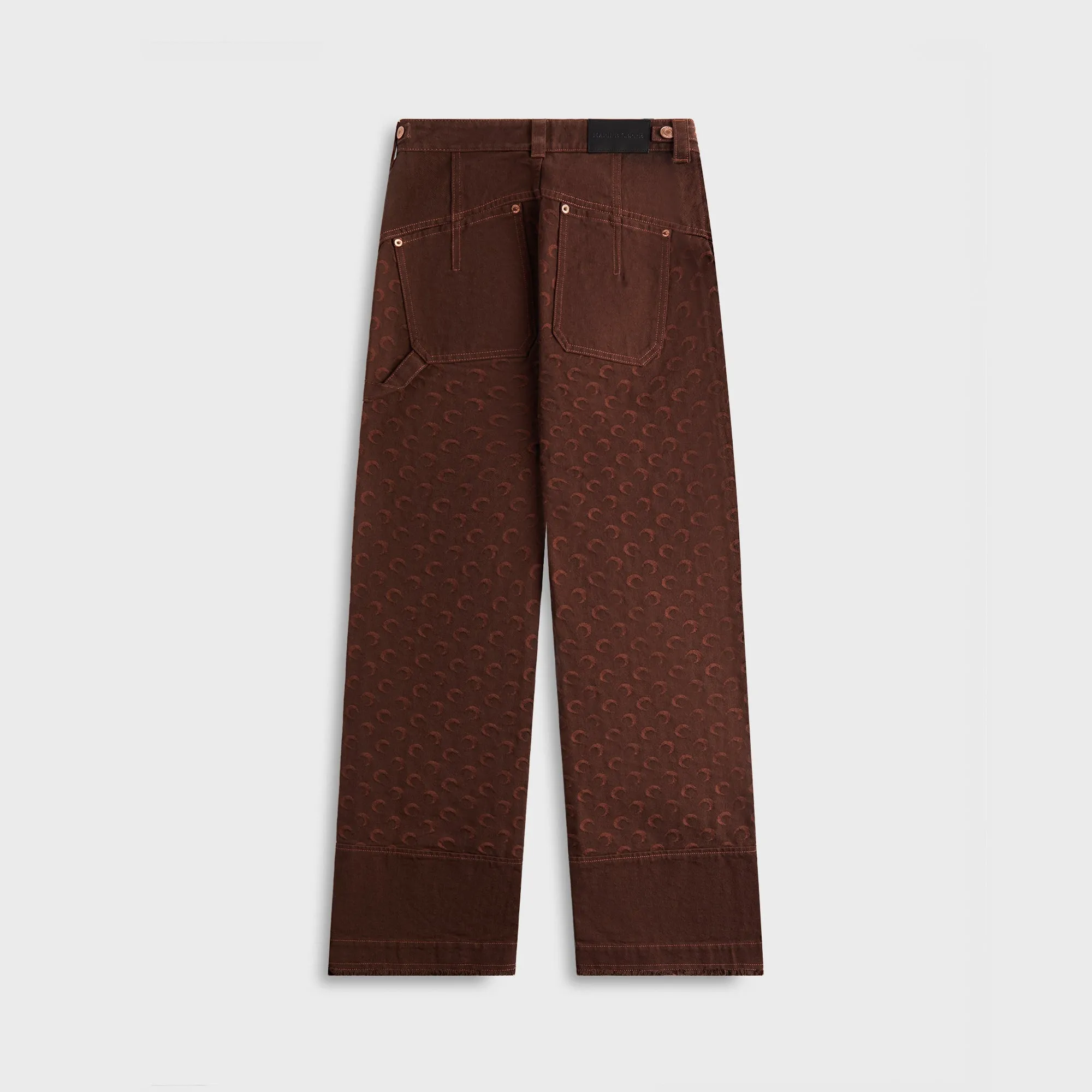 MARINE SERRE Moon Jacquard Twill Workwear Pant - Deep Brown sold by Kith product image thumbnail 2