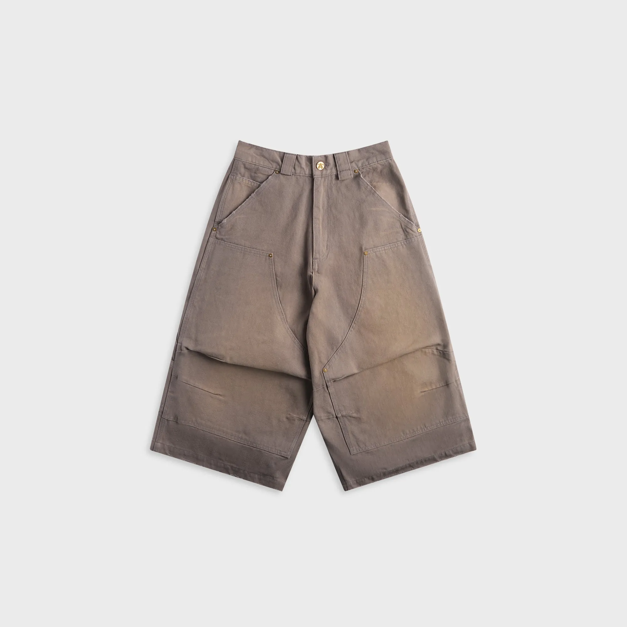 Willy Chavarria Stockton Double Knee Short - Concrete sold by Kith