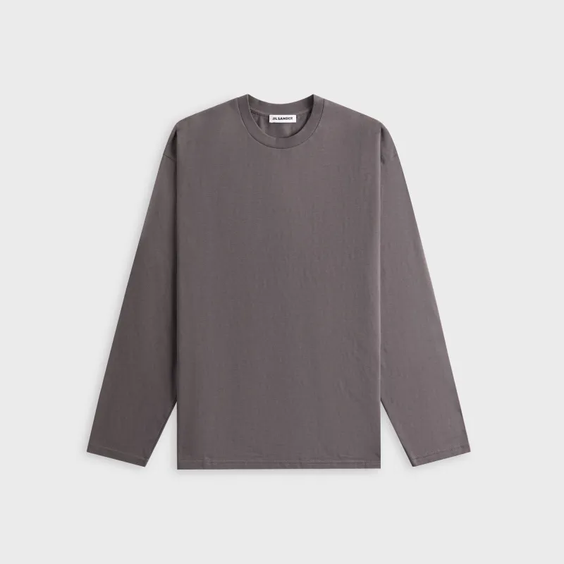 Jil Sander Crewneck Long Sleeve Tee - Pebble sold by Kith