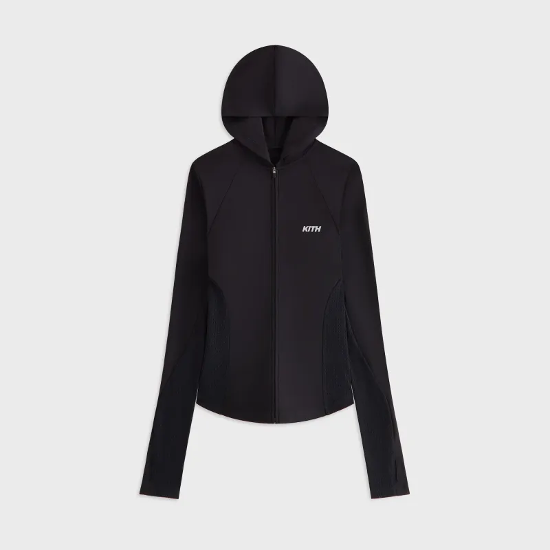 Kith Women Alyza Paneled Zip Hoodie - Black - PH made by Kith