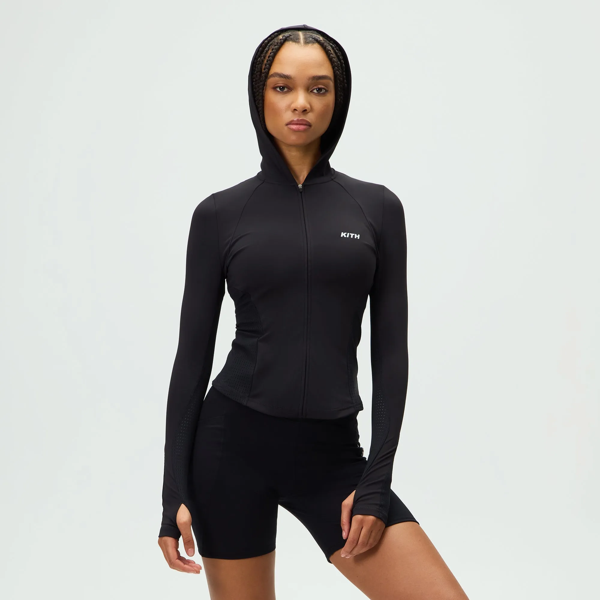 Kith Women Alyza Paneled Zip Hoodie - Black - PH sold by Kith product image thumbnail 2