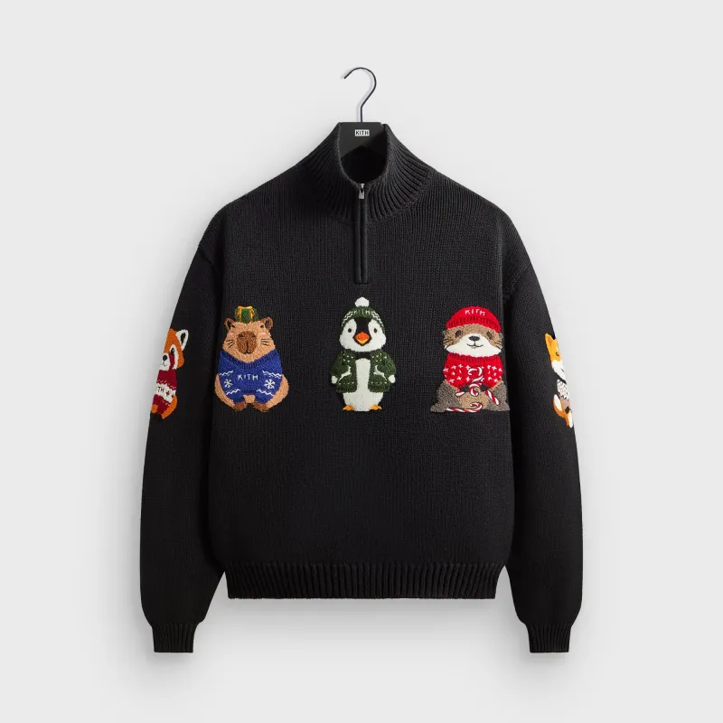 Kithmas Animals Wyona Quarter Zip - Black made by Kith