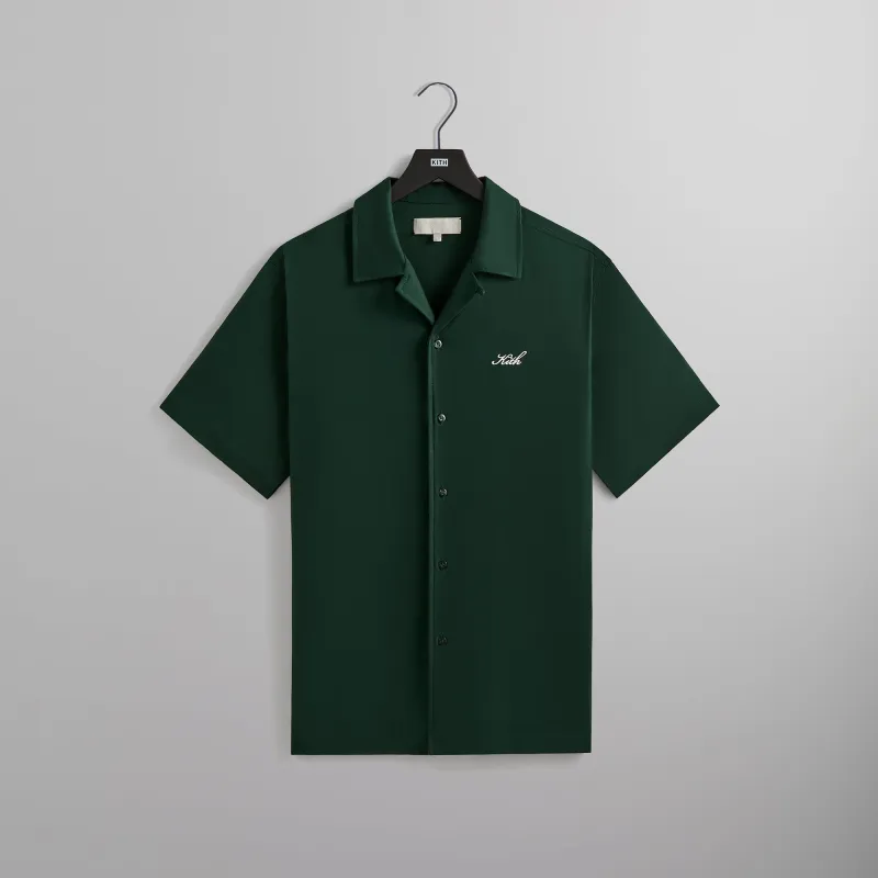 Kith Silk Cotton Short Sleeve Thompson Camp Collar Shirt - Stadium made by Kith