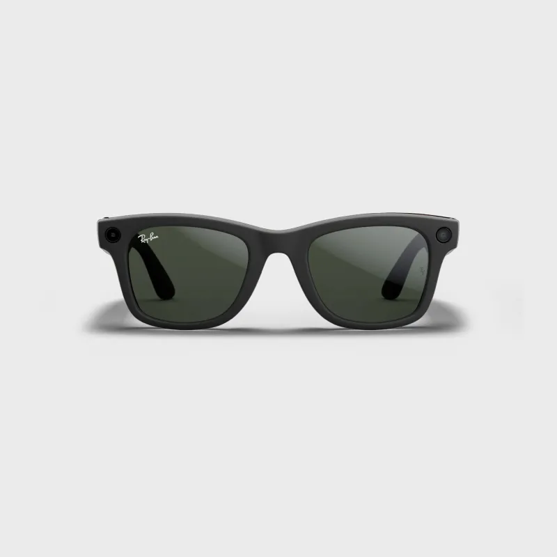 Ray Ban Meta Wayfarer - Matte Black / Transitions Graphite sold by Kith