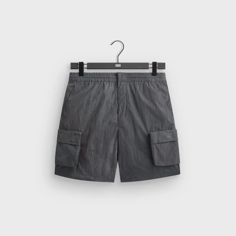 Kith Garment Dye Wrinkle Nylon Evan Cargo Short - Thunder made by Kith