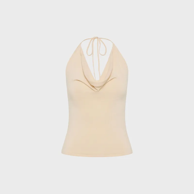 St. Agni Cowl Halter Knit Top - Shell made by St. Agni