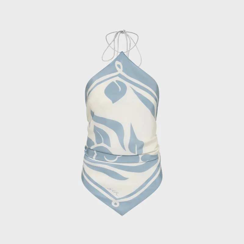 SIR Lilou Scarf Top - Liora Blue made by SIR the label