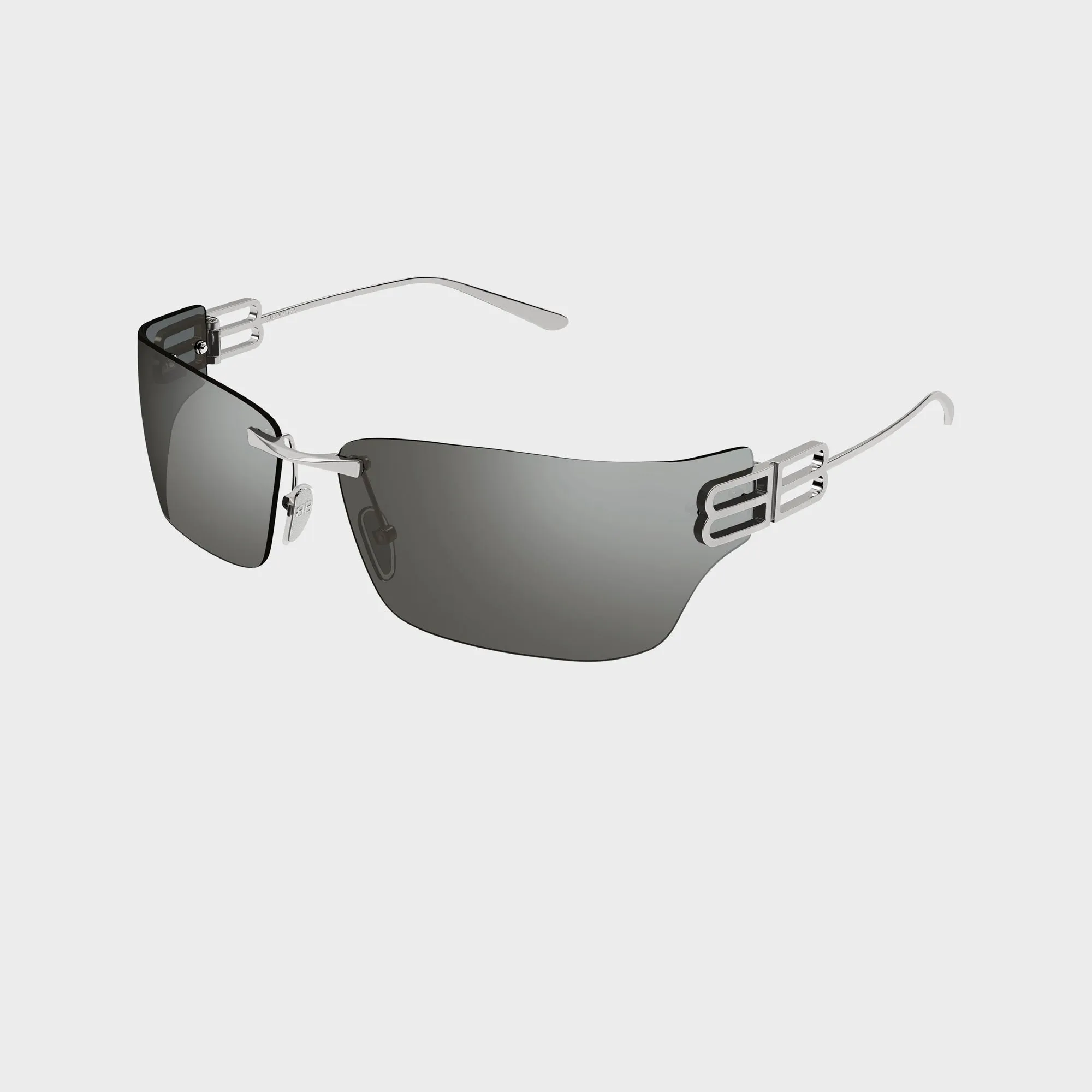 Balenciaga Rectangular Metal Sunglasses - Ruthenium / Silver sold by Kith product image thumbnail 2