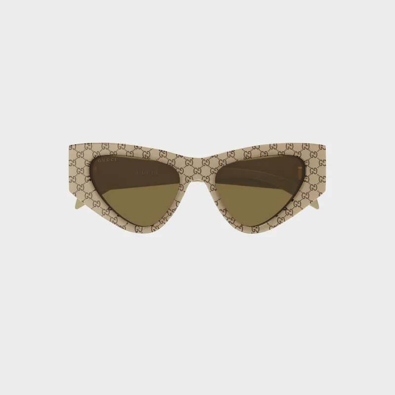 Gucci Cat Eye Sunglasses - Beige / Brown made by Gucci