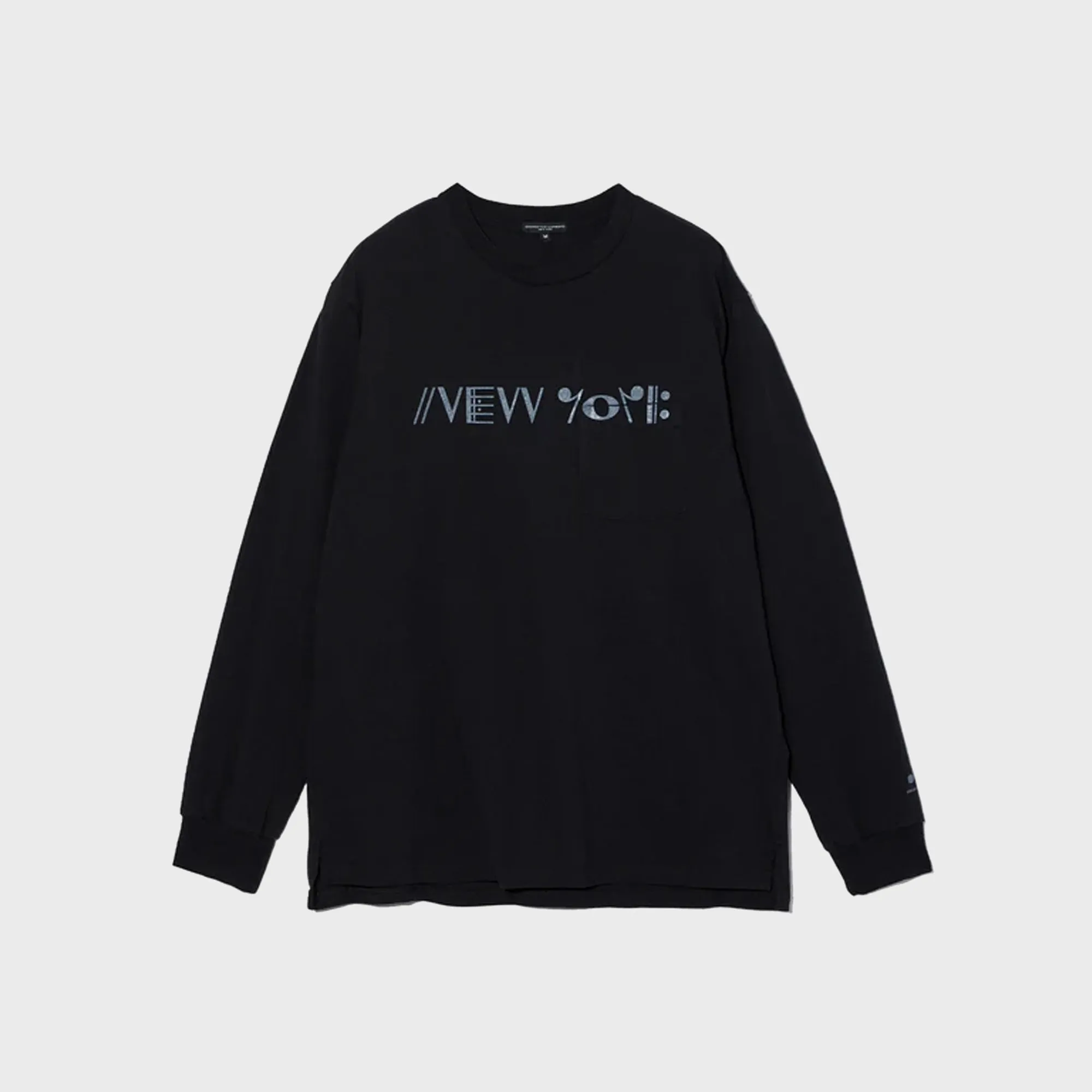 Engineered Garments Printed Cross Crewneck Long Sleeve Tee - Black sold by Kith