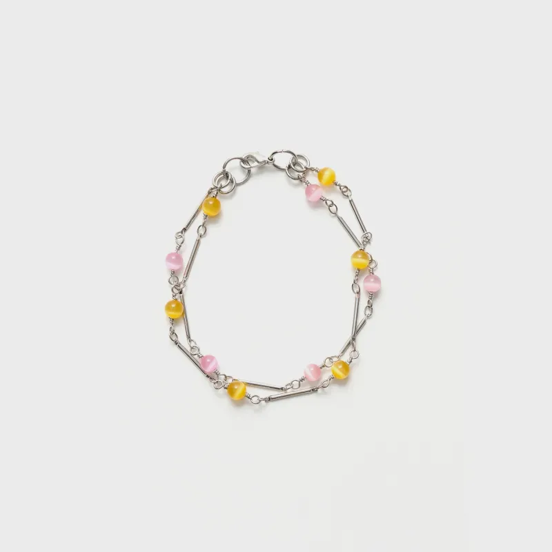 Our Legacy Fabricated Pearl Bracelet - Marbled Nectar Brass Link made by Our Legacy