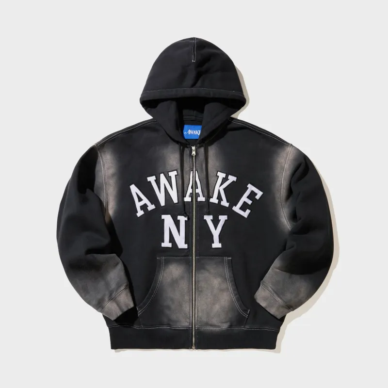 Awake NY Collegiate Arch Zip Hoodie - Black made by Awake