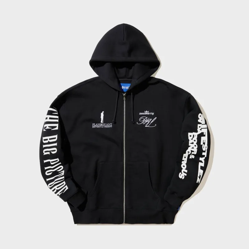 Awake NY The Big Picture Zip Hoodie - Black made by Awake