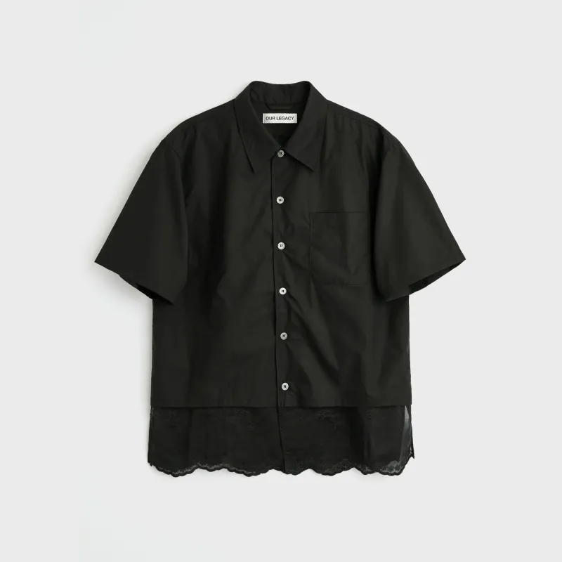 Our Legacy Every Short Sleeve Shirt - Void Black Fine Poplin made by Our Legacy