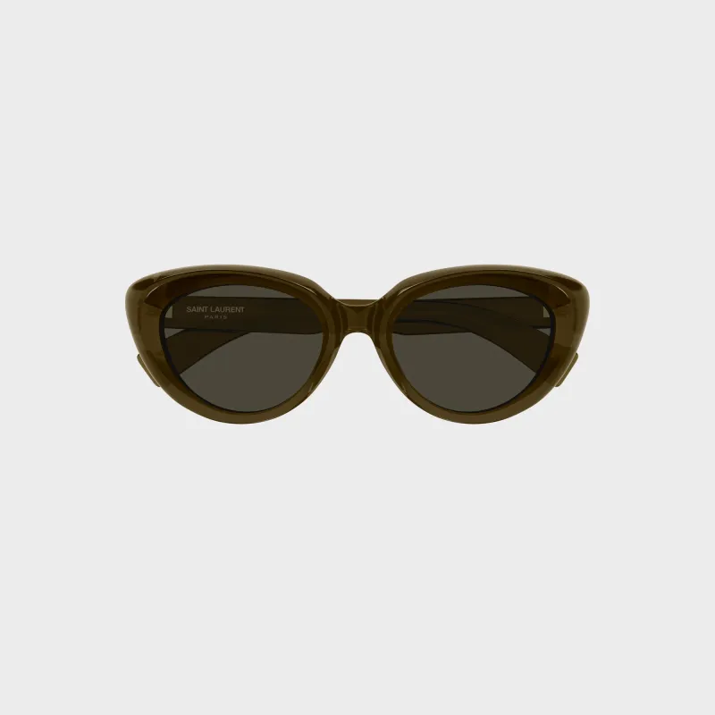 Saint Laurent Cat-Eye Sunglasses - Brown / Grey made by Yves Saint Laurent