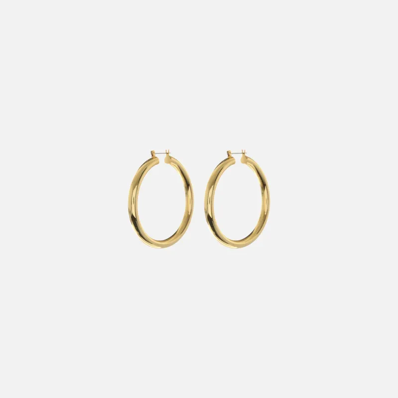Luv AJ Amalfi Tube Hoop Earrings - Gold made by Luv Aj