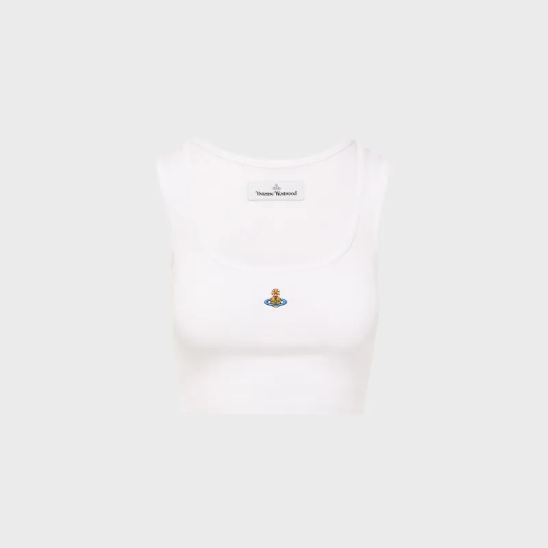 Vivienne Westwood Cropped Rib Vest - White made by Vivienne Westwood