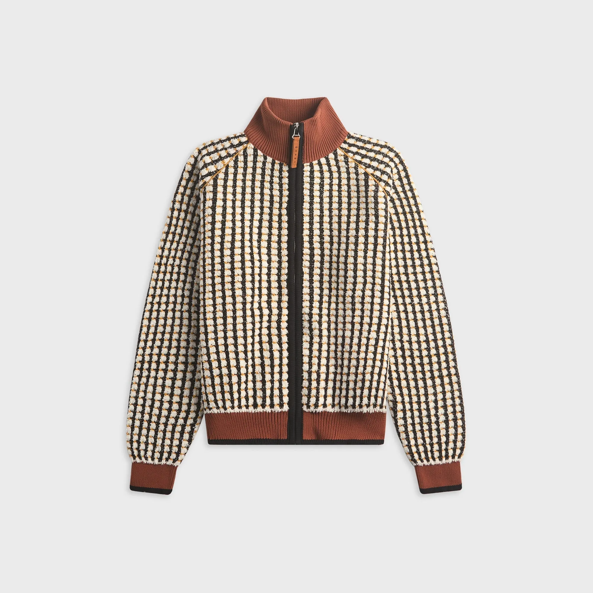 Marni Bouclé Zip-Up Sweater - Lily White sold by Kith