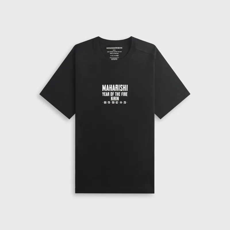 Maharishi 7238 Paper Cut Kirin Tee - Black made by Maharishi