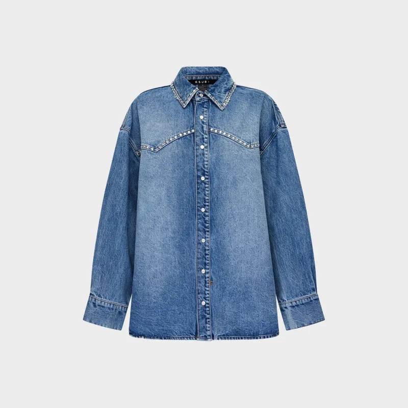Ksubi Oversized Denim Shirt - Maverik Krystal made by Ksubi