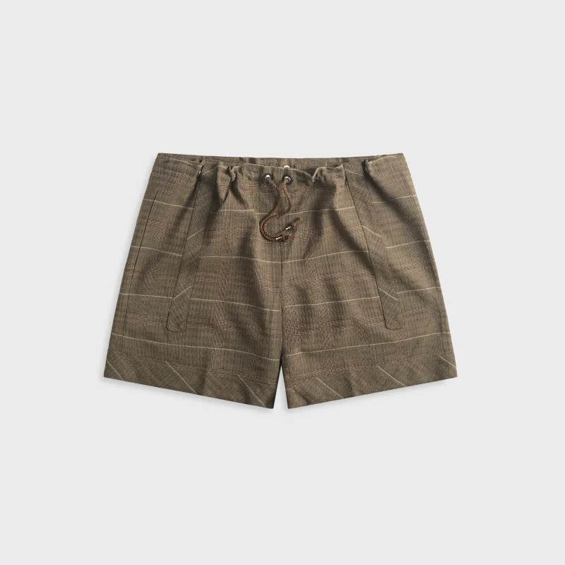 Kiko Kostadinov Mosaic Check Kyan Short - Taupe made by Kiko Kostadinov