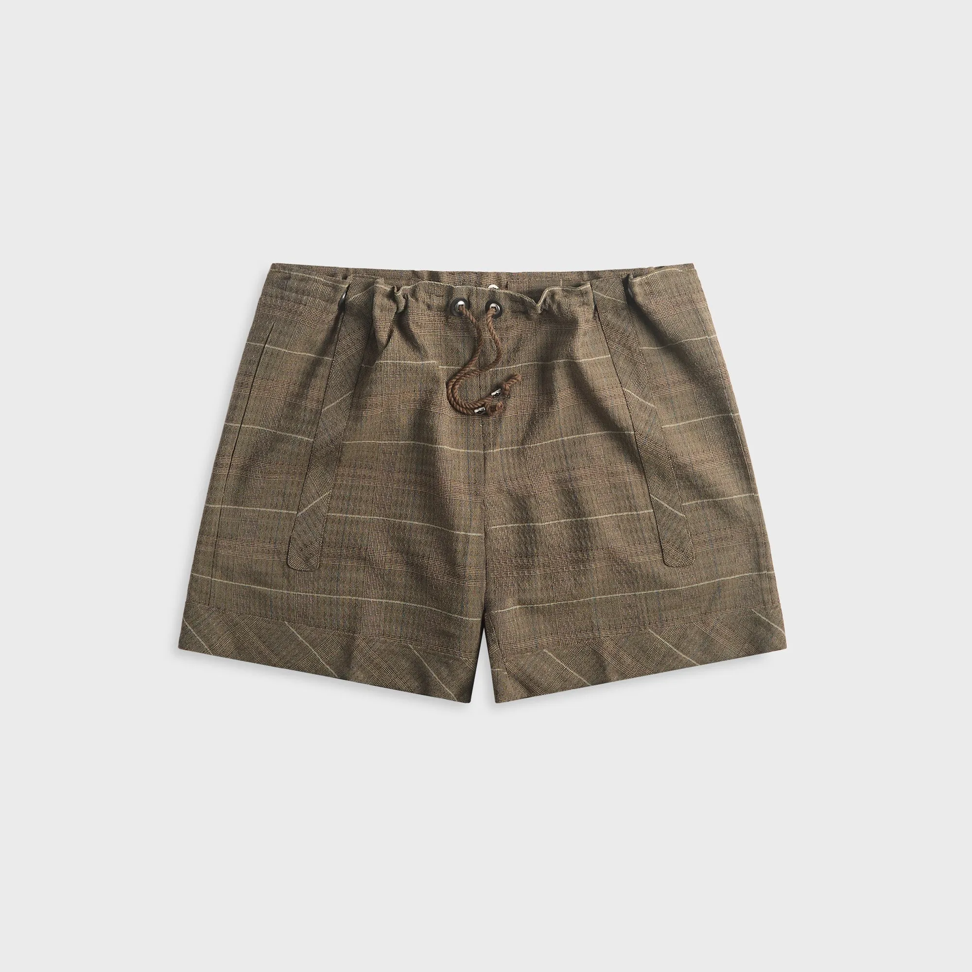 Kiko Kostadinov Mosaic Check Kyan Short - Taupe sold by Kith
