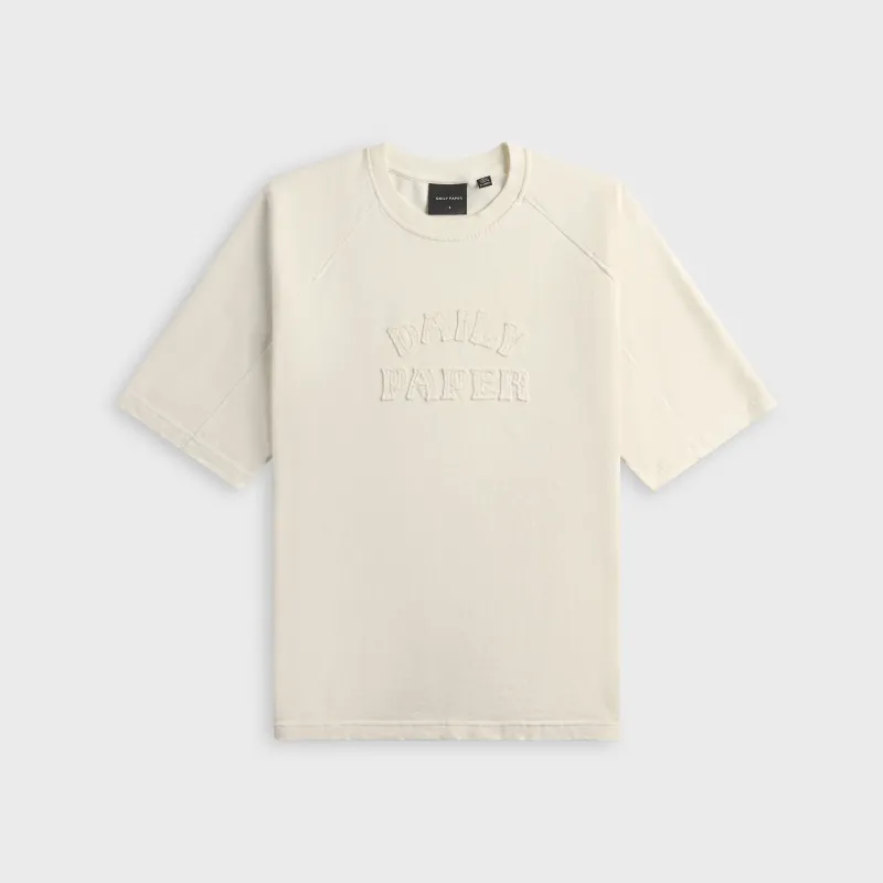 Daily Paper Raglan Stacked Dias Washed Jersey Tee - Off White made by Daily Paper