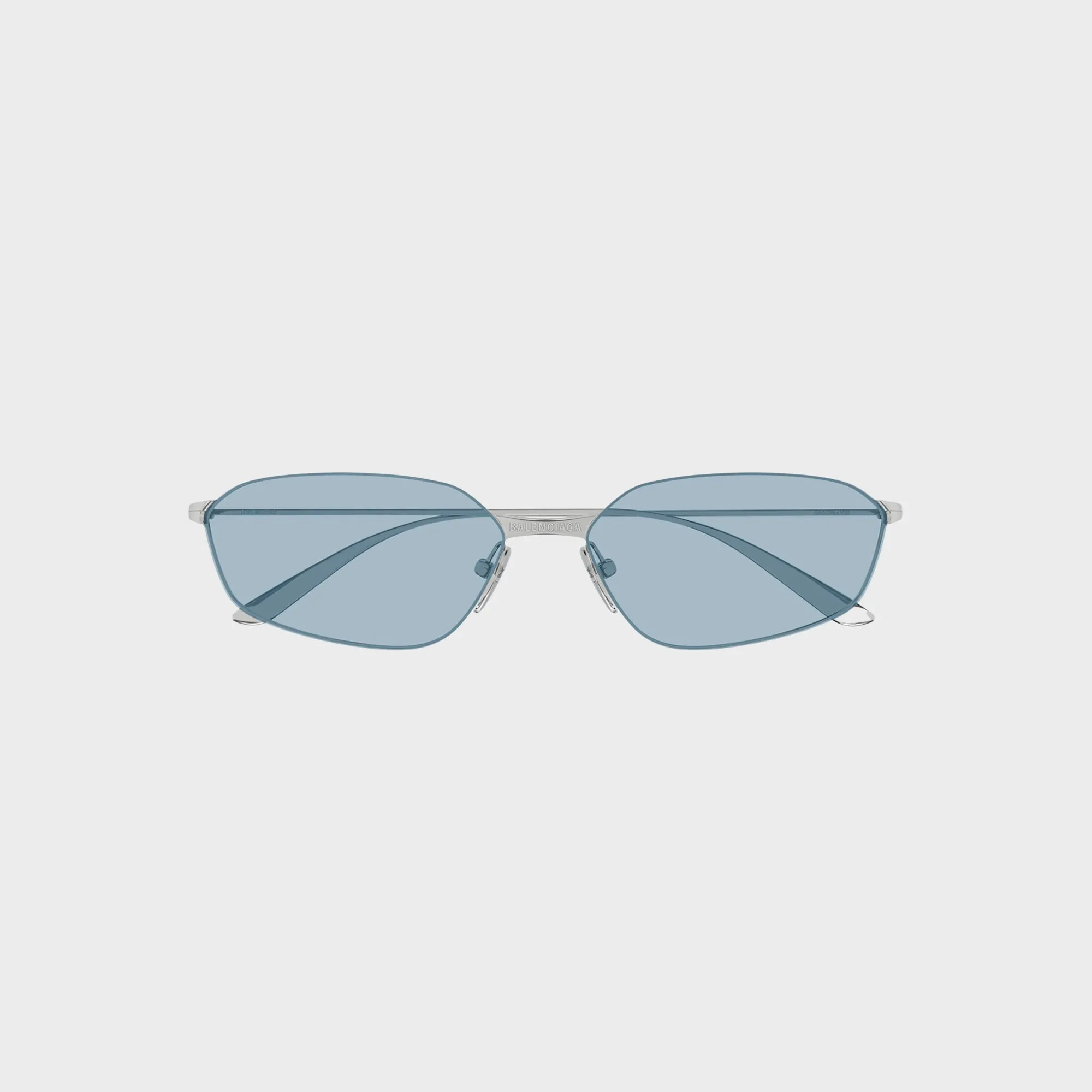 Balenciaga BB0412S Metal Sunglasses - Ruthenium / Light Blue sold by Kith