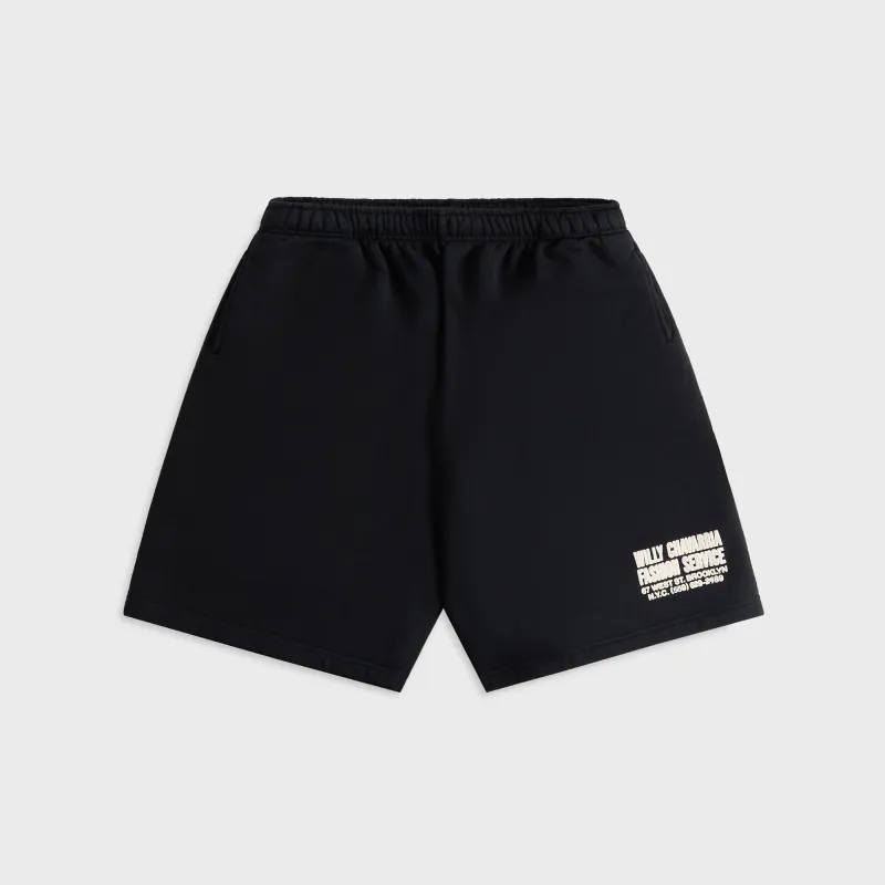 Willy Chavarria Fashion Services Buffalo Sweatshort - Black made by Willy Chavarria