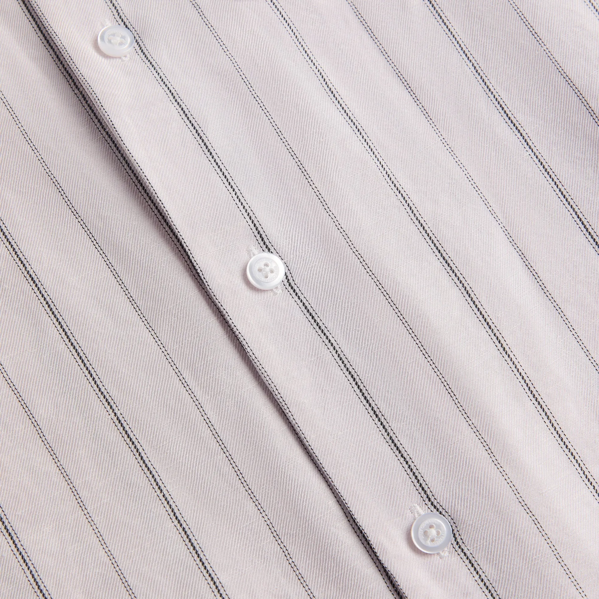 Willy Chavarria Camp Collar Short Sleeve Shirt - White / Black Stripe sold by Kith product image thumbnail 3