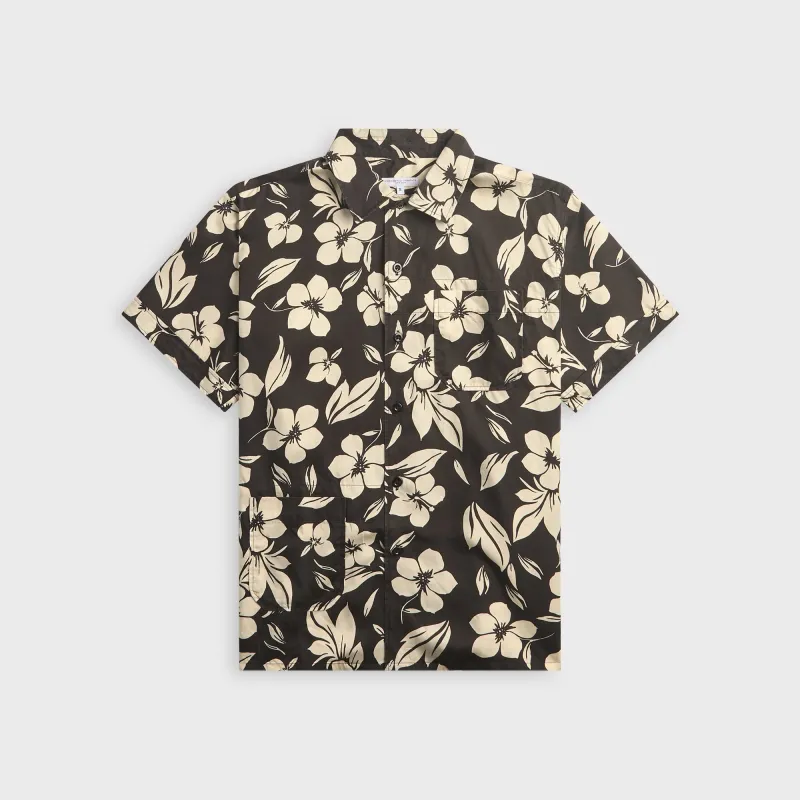 Engineered Garments Tencel Floral Print Camp Shirt - Black / Natural made by Engineered Garments