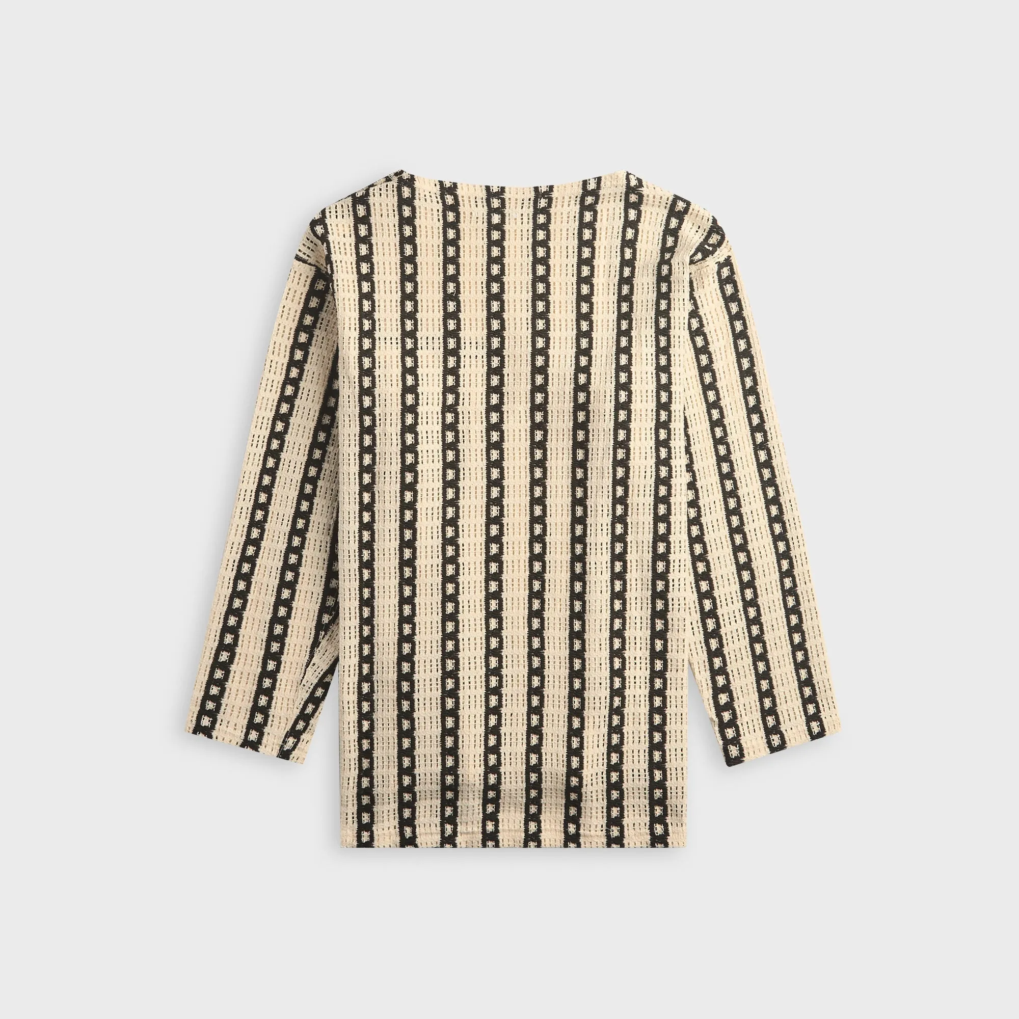 Engineered Garments Stripe CP Crochet Basque Shirt - White / Black sold by Kith product image thumbnail 2