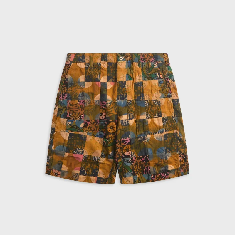 Engineered Garments Multi Pattern Patchwork Fatigue Short - Olive made by Engineered Garments