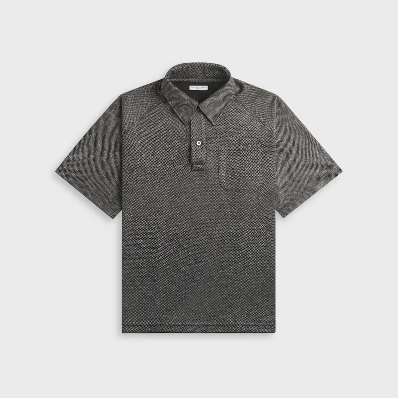 Engineered Garments Lurex Knit Jersey Polo Shirt - Black / Silver made by Engineered Garments