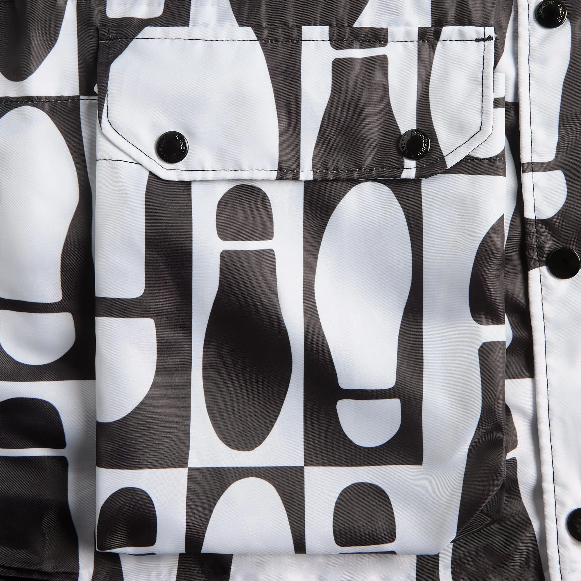 Engineered Garments Foot Print Polyester Pilot Twill Parka - White / Black sold by Kith product image thumbnail 3