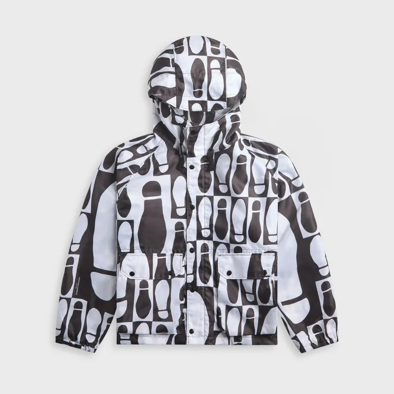 Engineered Garments Foot Print Polyester Pilot Twill Parka - White / Black made by Engineered Garments
