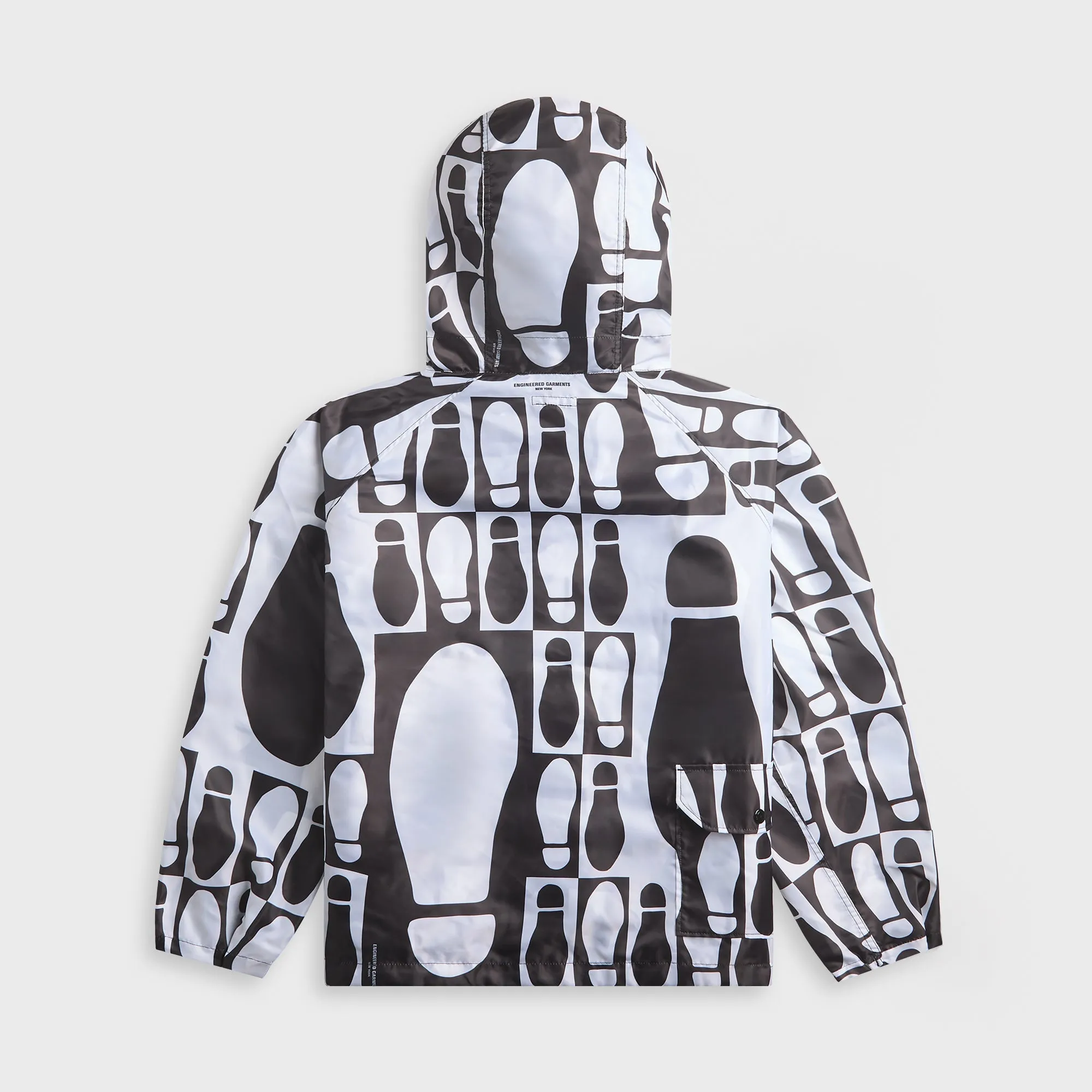 Engineered Garments Foot Print Polyester Pilot Twill Parka - White / Black sold by Kith product image thumbnail 2