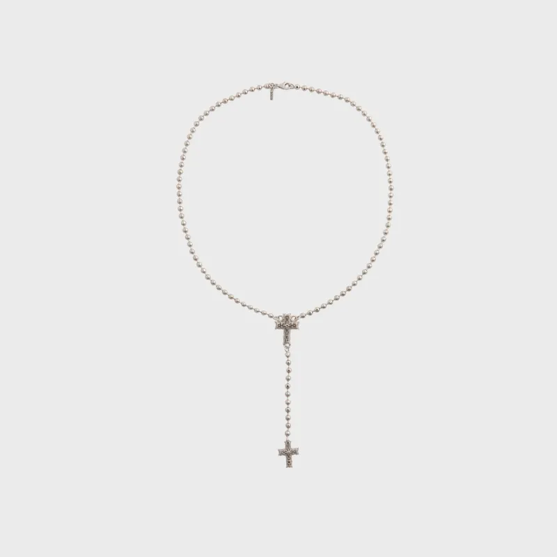 Emanuele Bicocchi Reissue Notre Cross Rosary Necklace - Silver made by Kith