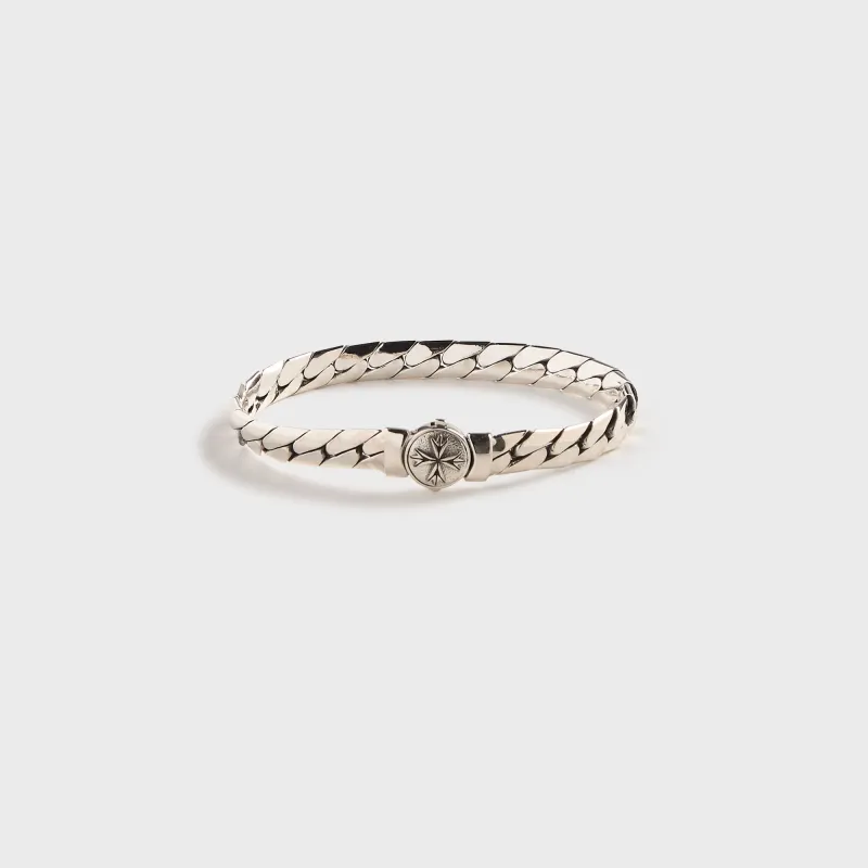 Emanuele Bicocchi Herringbone Chain Logo Bracelet - Silver made by Kith