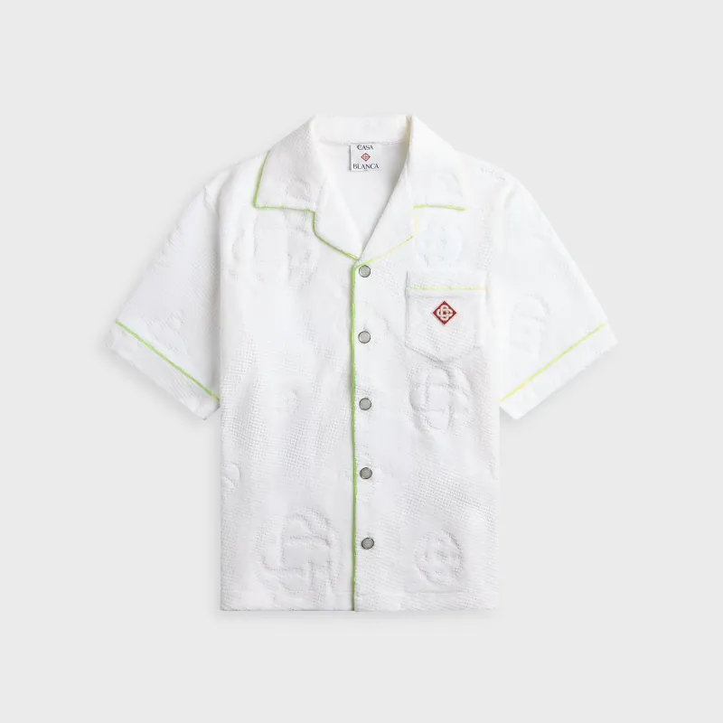 Casablanca Towelling Monogram Short Sleeve Shirt - Green made by Casablanca