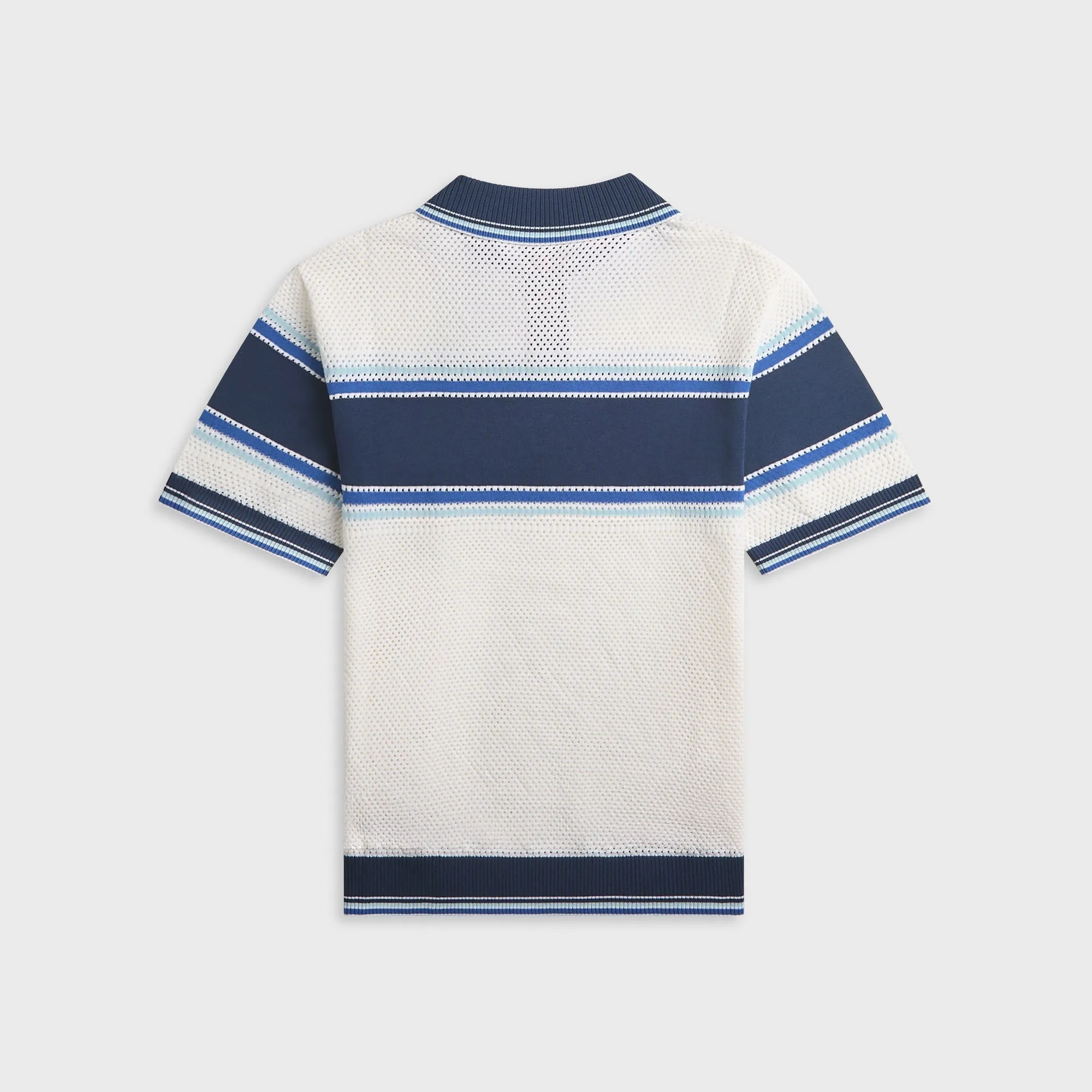 Casablanca Striped Mesh Short Sleeve Polo Shirt - White / Blue sold by Kith product image thumbnail 2