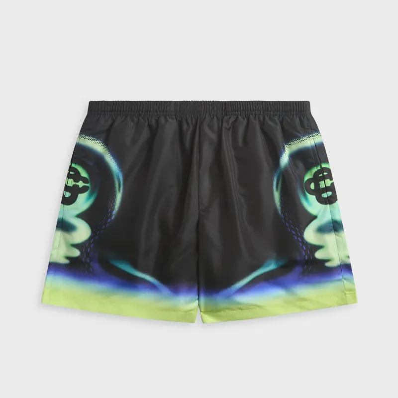 Casablanca Sporchid Printed Swim Short - Black made by Casablanca