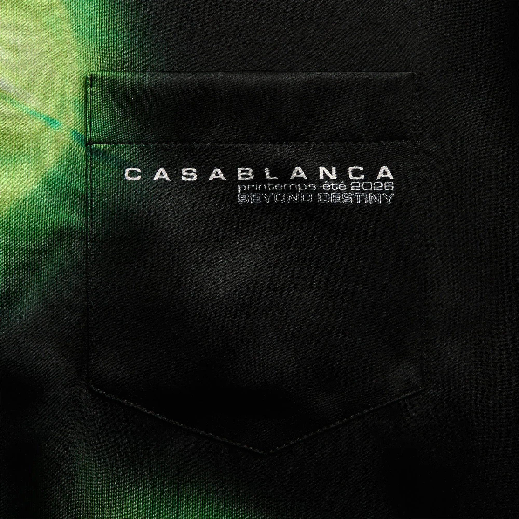 Casablanca Orchid Glitch Short Sleeve Silk Shirt - Black sold by Kith product image thumbnail 3