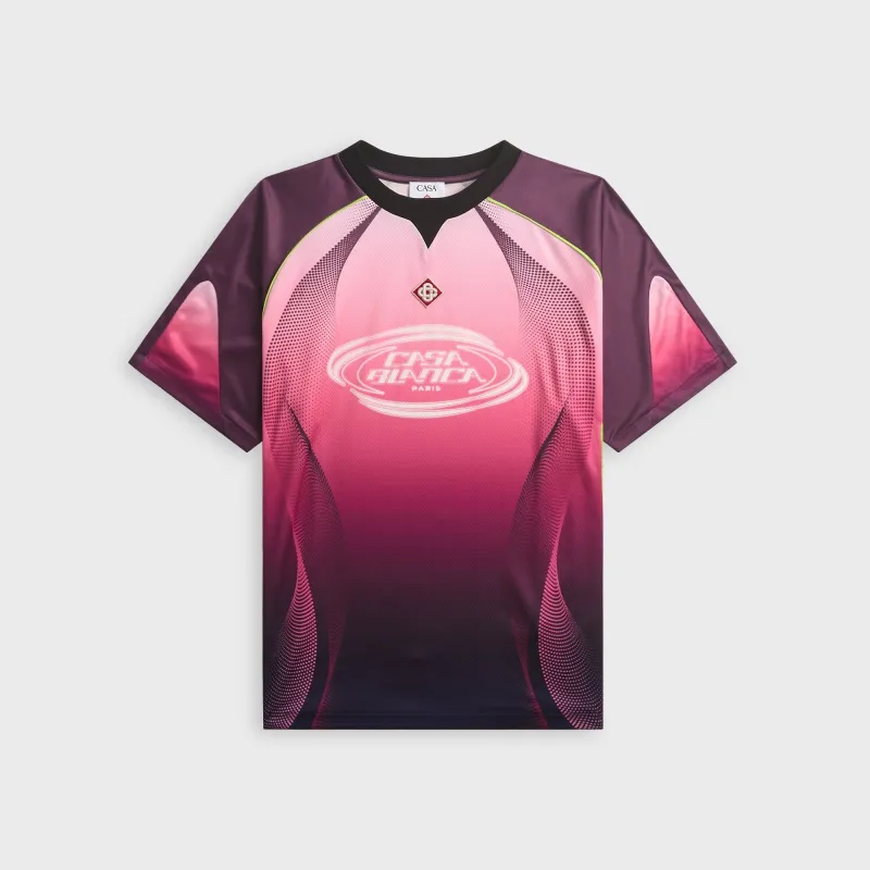 Casablanca Gradient Short Sleeve Football Jersey - Aubergine made by Casablanca